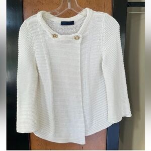 Nw/oT Piazza Sempione White Cotton Sweater size 44 US 8